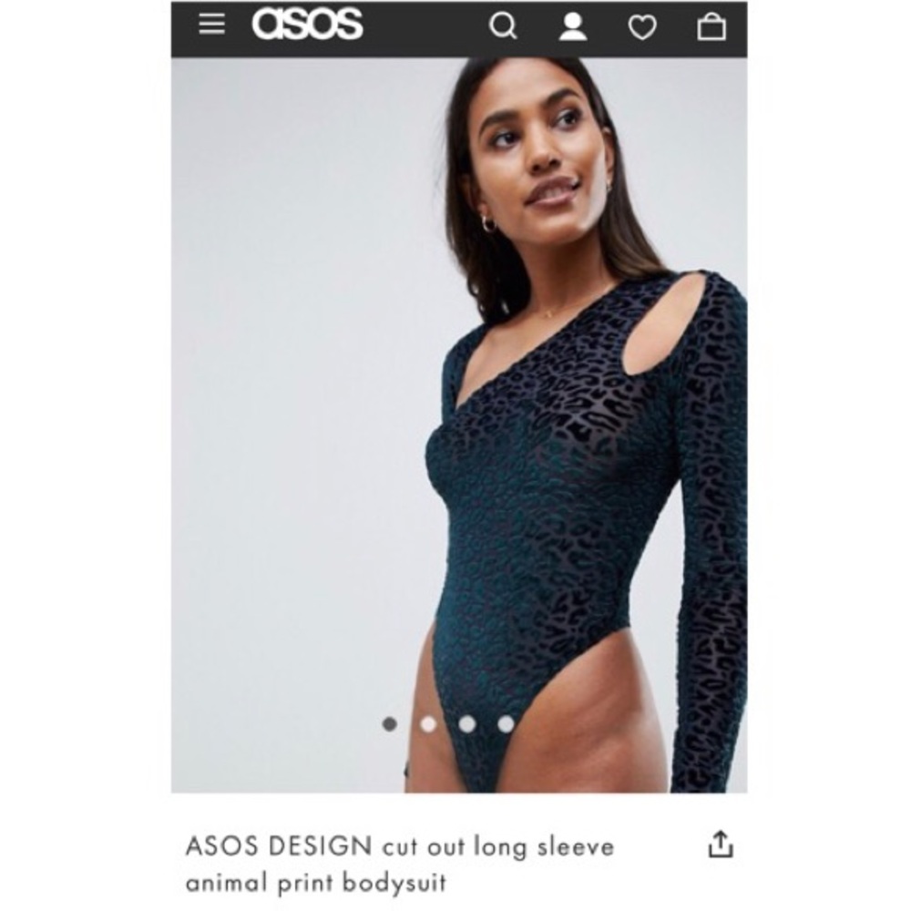 ASOS Velvet Animal Print Bodysuit